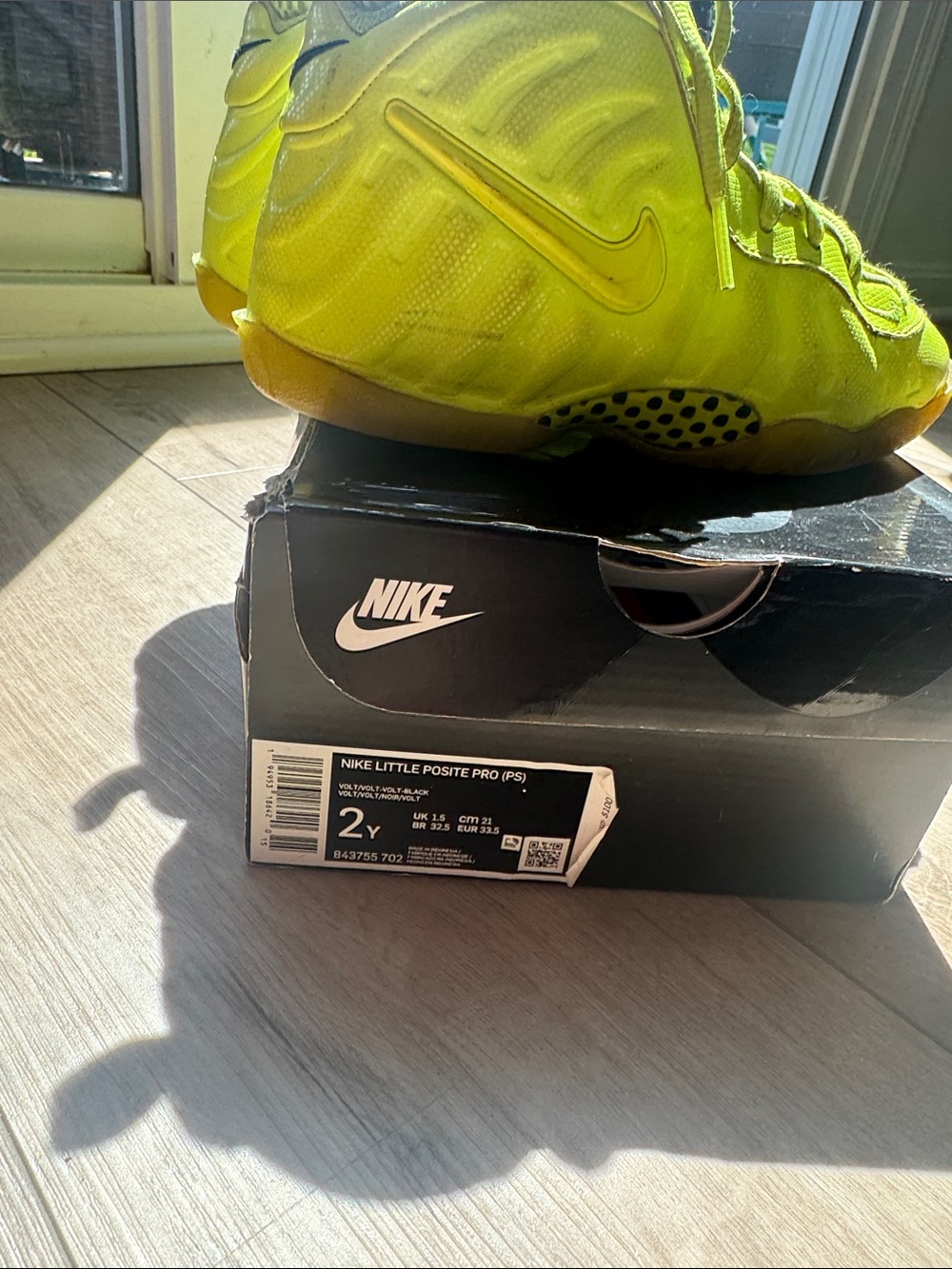 Nike Neon Yellow Kids Foamposite Style Sneakers